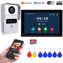 Sistema di campanello video WiFi wireless, telecamera per porta citofono 1080P, touch screen da 7 pollici, scheda videocitofono da 32 GB per casa a 4 fili