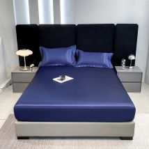 Einfarbiger wasserdichter Matratzen bezug Luxus Satin wasserdichtes Spann betttuch mit Gummiband Bettlaken 140x200 150x200 Passform