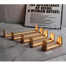 U-shaped Frame Light Base Wooden LED Display Base Pedestal Night LED Light Lamp Base for Acrylic Crystal Glass