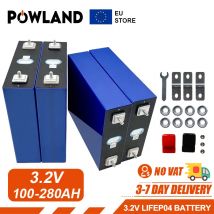 POWLAND-batería LiFePO4 para Motor de coche, pila de litio y fosfato de hierro de 3,2 V, 100Ah, 150Ah, 206Ah, para 4S, 12V, 24V, 3C, PERNO DE M6 de modificación