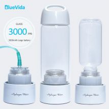 Bluevida Glas Wasserstoff Wasser flasche und große Batterie 3000mah spe & pem hoch konzentrierter Glas Wasserstoff Wasser generator