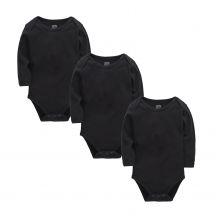 Kavkas 3 Stück Set Baby Stram pler Jungen 100% Baumwolle schlichte schwarze Bodysuit Mädchen leere Musselin Overall 0-24 Monate