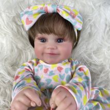 20 Zoll Maddie Voll silikon Vinyl wieder geborene Puppen Mädchen wasch baren Körper Neugeborene Puppe mit verwurzelten Haaren beste Weihnachts geschenk für Kinder