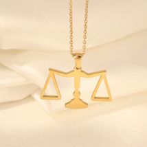 Neue 1 stücke 316l goldfarbene Balance Anhänger Halskette ohne Kristall Mode o Kette Männer & Frauen wasserdichten Schmuck Geschenk