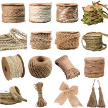 5M Natural Vintage Jute Cord String Gift Wrapping Ribbon Bows Crafts Jute Twine Rope Burlap Party Wedding Decoration Supplies