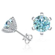 JoyceJelly S925 Silber Schmuck 1ct D Farbe VVS 3EX Cut Moissanit Ohrringe Für Frauen Voller Diamanten Ohr Studs Einfache Täglichen tragen
