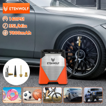 ETENWOLF ZEPHYR S3 Gonfiatore portatile per pneumatici Ciclo di lavoro al 100% 160 PSI Compressore d'aria per auto 7800mAh per auto Moto Palle Bicicletta