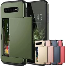 Für Samsung Galaxy S10 Plus S10E S10 5G S9 S8 Fall Slide Rüstung Brieftasche Karte Slots Halter Abdeckung für Samsung Note 9 8