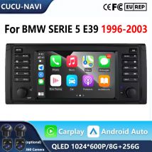 7-Zoll-Android-Autoradio für BMW 5er Serie E39 1996 1997 1998-2003, Multimedia-Player mit GPS-Navigation, Head Unit, CarPlay, DSP