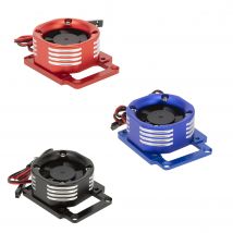 Aluminium-Motor-Kühlkörper mit LED, bunter Kühlkörper, Lüfter für TRAXXAS 1/8 4WD SLEDGE MONSTER TRUCK-95076-4