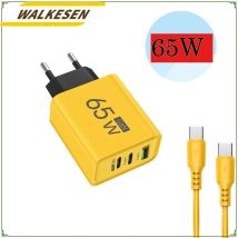 65 W GaN USB-Ladegeräte mit Typ-C-Datenkabeln, Schnelllade-Ladegerät, Schnelllade-Telefonadapter für iPhone, Xiaomi, Samsung, Huawei