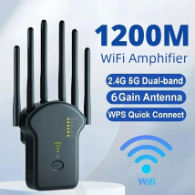 Repeater WiFi router bezprzewodowy 1200 mb/s 2.4G 5G pokrywa sygnału Extender wysoki wzmocnienie 6 antena wzmacniacz sieciowy wzmacniacz sygnału zakresu