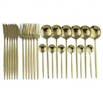 Champagner Gold Besteck Set Edelstahl Besteck Set 24 Stücke Geschirr Set Messer Gabel Kaffee Löffel Küche Geschirr Set