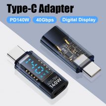 Adapter USB C 140W z wyświetlaczem LED 40Gbps Adapter przedłużający USB C Typ C Miernik mocy Tester przedłużacza USB C USB4 Thunderbolt