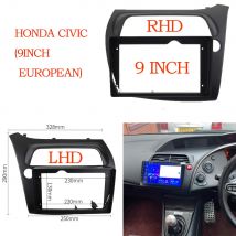 HAOCHEN 9 inch Car Radio Frame For HONDA Hatchback-Civic 2005-2011 LHD RHD Trim Panel Mount Kit Installation 2 Din Stereo