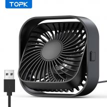 Topk usb tragbarer mini ventilator, tisch persönlicher elektrischer lüfter tisch, stehende lüfter für zimmer, 3 geschwindigkeit wind 360 ° drehbar für camping quie