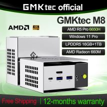 GMKtec Mini PC M8 Nucbox Ryzen 5Pro 6650H Windows 11 Pro LPDDR5 16GB 500GB/1TB GPU Radeon 660M Oculink Wifi 6E BT5.2