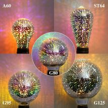 3D Bunte LED Lampe E27 220V Vintage Edison Glühbirne Stern Feuerwerk Lampe Weihnachtsbaum Urlaub Nachtlicht Dekoration Beleuchtung