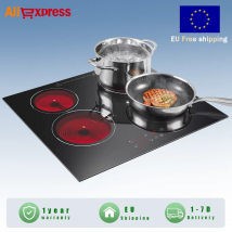 Stufa in ceramica 4 zone integrata 6000 W Potenza 60 cm Touch Control 9 livelli Tutti i pentole Compatibile con timer Allarme di calore residuo Blocco bambini