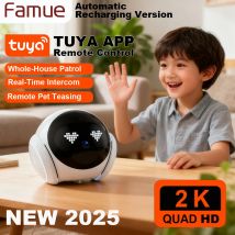 Famue Robot intelligente per la cura dei bambini con monitoraggio degli animali domestici e compagno di anziani, telecomando APP, chiamata vocale bidirezionale, rilevamento del movimento per
