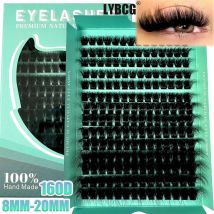 160D 8-20mm 5D Flauschige Dicke Weiche Individuelle DIY Cluster Wimpern Verlängerung D Curl 280 stücke Natürliche segmentierte Wimpern Make-Up-Tools