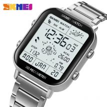 Skmei rücklicht display sport pedo meter digital uhren herren stoppuhr countdown armbanduhr kalender kalorien berechnungs uhr