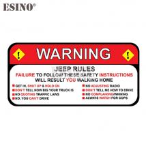 Car Styling Creative Funny Warning Rules Decorative Sticker Cartoon PVC Decal Waterproof Car Body Pattern Vinyl for Jeep