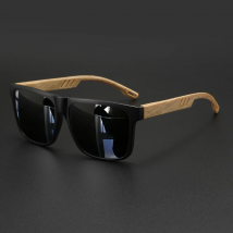 Neue modische quadratische Sonnenbrille – Federscharnier mit Holzmaserung, UV400, Unisex zum Fahren, Wandern und Reisen