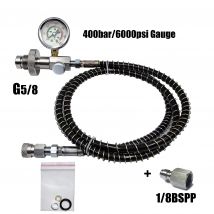 HPA 4500psi/300bar Air Diving DIN G5/8 Connect Fill Station Filling Ladeadapterventil Edelstahl mit Schlauch