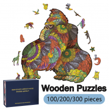 Holz puzzles für Erwachsene, 100/200/300 Stück einzigartig unregelmäßige tierische Holz puzzles, Puzzle mit hohem Schwierigkeit sgrad
