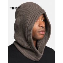 Schwarze Sturmhaube im Pioneer RO-Stil für Herren und Damen mit Strickkragen und winddichter Kapuze