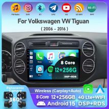 Radio de coche para Volkswagen VW Tiguan 2006 2010 2016 Golf Plus inalámbrico Carplay Android 15 reproductor Multimedia estéreo para coche 4G GPS