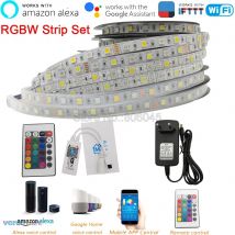 DC12V 5050 LED-Streifen RGBW RGBWW 60 LEDs/m 5 m mit Mini 24Key IR WiFi Controller 3A Netzteil LED-Streifen-Set unterstützt APP-Steuerung