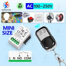 433 Mhz Drahtlose Fernbedienung Schalter 220 V 230 V 110 V 1CH 10A Mini Relais Empfänger Modul 70 m Reichweite Sender für LED/Licht/Lüfter