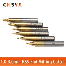 CHSYX Hohe Qualität 1,0-3,0 mm HSS Titan Schaftfräser Gravur Kantenschneider CNC Bits Schaftfräser für Schlüsselfräsmaschine