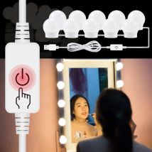 3 modalità colori specchio per il trucco luce led touch dimmer vanità lampada da tavolo lampadina USB 12V Hollywood trucco specchio lampada da parete