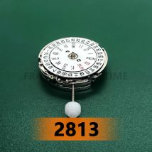 Brandneues, hochwertiges Uhrwerk, 2813, Silber, Doppelkalender, Ersatz für mechanisches Uhrwerk, Zubehör