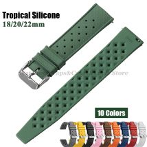 Cinturino per orologio in silicone tropicale cinturino a sgancio rapido 18mm 20mm 22mm per Oris per Seiko per cinturini per orologi intelligenti tropic in gomma Citizen