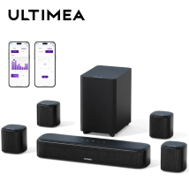 ULTIMEA Aura A40 Soundbar Virtuale 7.1CH per TV, Sistema Home Theater da 330W con Subwoofer, 4 Altoparlanti Surround, Controllo tramite APP