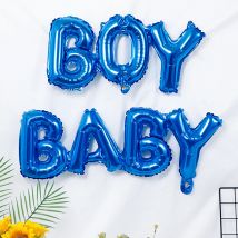 2 Stück Folienballons mit Buchstaben für Jungen, blaue Luftballons für Babys, geeignet für Baby-Taufpartys, Babyparty-Dekoration