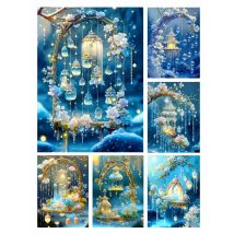 5D Windspiel Fantasy Art Diamant Malerei Wald Landschaft voller Bohrer Kunst Mosaik Home Decor Blumenlandschaft Kreuzstich Handwerk