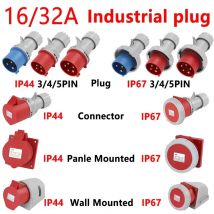 1/5/20/50 PCS 16/32A Industriestecker und Buchse 3P/4P/5Pin Elektrischer Steckverbinder IP67 Wandmontierte Buchse Stecker und Buchse