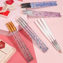 3 stücke Nagel UV Gel Pinsel Malerei Stift Maniküre Set DIY Ultra-Dünne Linie Zeichnung Stift Acryl Französisch streifen Maniküre Liner Pinsel Werkzeug