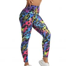 Bunte Leoparden muster Yoga hosen Damen High Taille Mode bedruckte Leggings Fitness Joggen Radfahren elastische Strumpfhosen Hüft heben