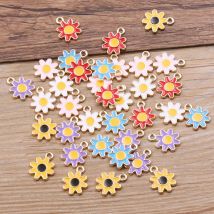 20 Stücke 13*16mm 6 Farbe Neue Legierung Metall Tropfen Öl Blumen Charms Steampunk Getriebe Anhänger Für DIY Armband Halskette Schmuck Machen