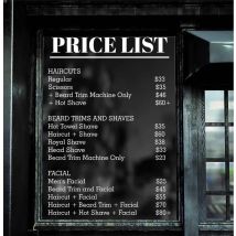 Personalisierte Shop-Preisliste, Vinyl-Kunstaufkleber für Sie, Geschäft, Schönheitssalon, Friseursalon, Fenster, Wandaufkleber, individuell Z602