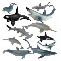 Gefährdete Meerestiere Figuren Killerhai Orca Beluga Wal Delphin Siegelmodell Actionfigur Spielzeug Konservierungsbewusstsein
