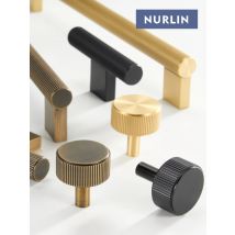 Nurlin Neue lineare Schrankknöpfe aus massivem Messing, lange T-Bar-Möbel, Kleiderschrank, Schubladengriffe, Zugschrankstangen, quadratische Füße