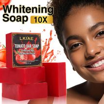 LKIAE Sapone Sbiancante Pomodoro Frutta Biologica, Schiarente, Riduce Scuro, Macchie Nere, Anche Il Tono Della Pelle, Pelle Pulita, Esfoliazione, 200g