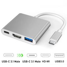 USB-C Zu HDMI-kompatibel 3 in 1 Kabel Konverter für Samsung Huawei iPad Mac NS USB 3,1 Typ C zu HD 4K USB 3,0 Adapter Kabel
